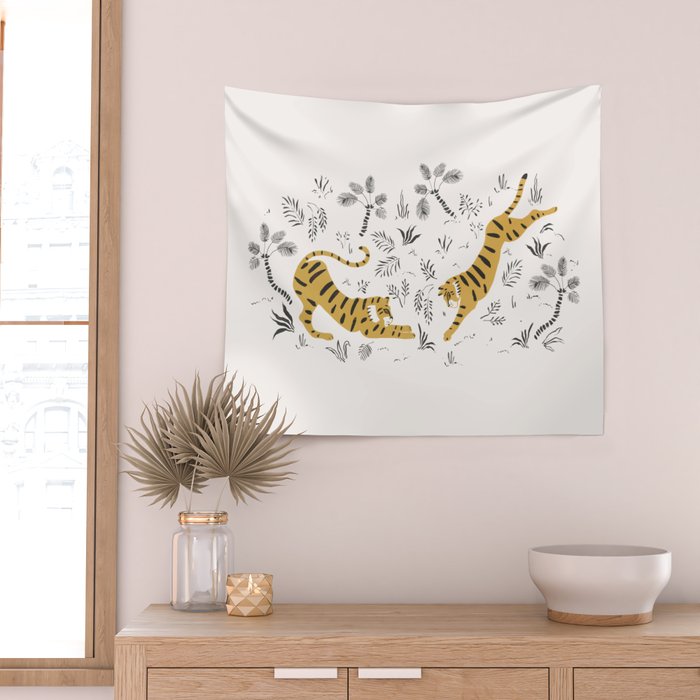 Tiger Dive Wall Tapestry Gallery Image 2