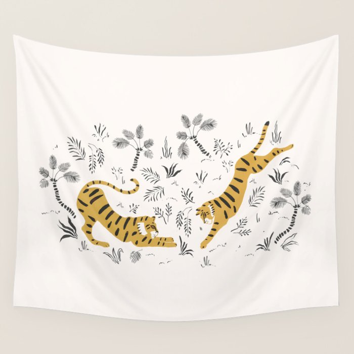 Tiger Dive Wall Tapestry Gallery Image 4