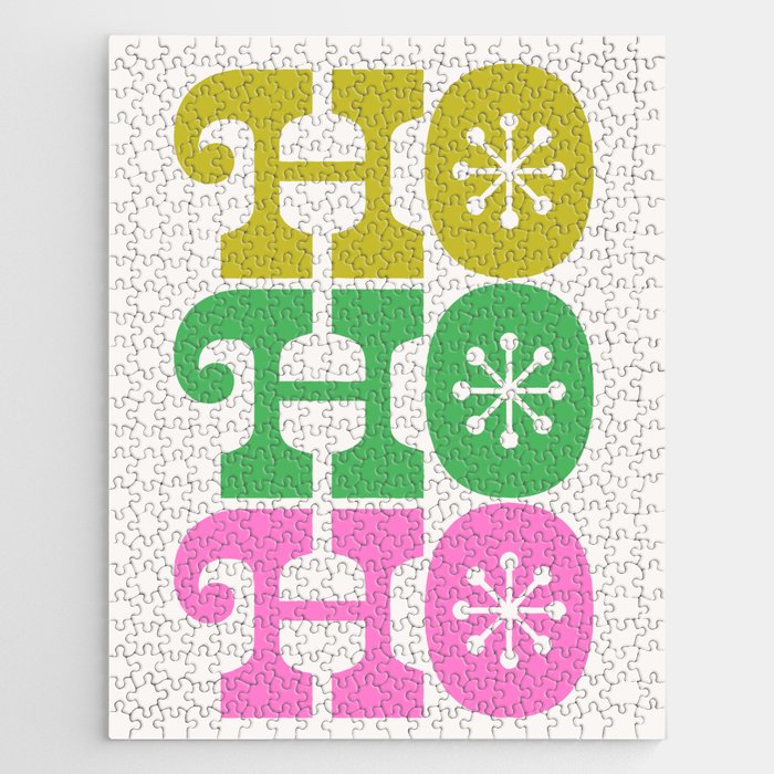 Ho Ho Ho - Pink and Green Jigsaw Puzzle Gallery Image 1