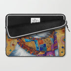 Gustav Klimt Style Calico Cat with Colorful Scarf Laptop Sleeve Gallery Image 2