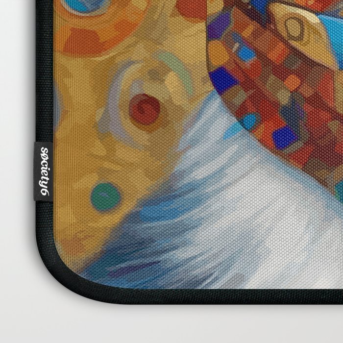 Gustav Klimt Style Calico Cat with Colorful Scarf Laptop Sleeve Gallery Image 3