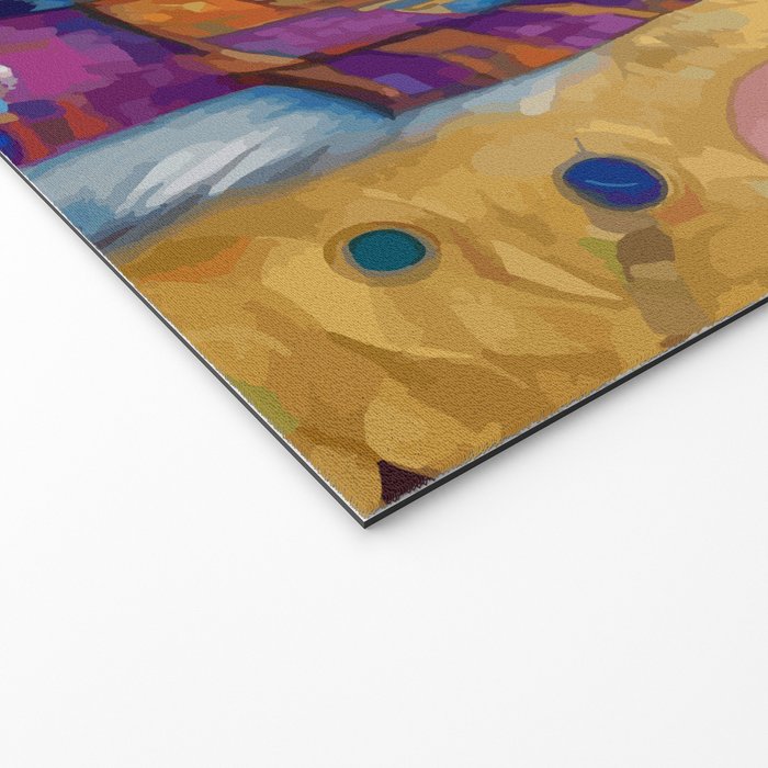 Gustav Klimt Style Calico Cat with Colorful Scarf Welcome Mat Gallery Image 2