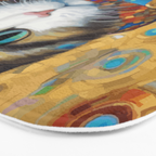 Gustav Klimt Style Calico Cat with Colorful Scarf Bath Mat Gallery Image 3
