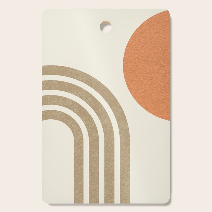 Mid-Century Modern - Orange Sun and Rainbow Cutting Board Gallery Image 1