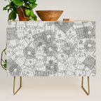Vintage Paris France Travel Stamp Pattern Credenza Gallery Image 1