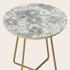 Vintage Paris France Travel Stamp Pattern Side Table Gallery Image 2