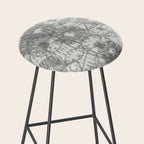 Vintage Paris France Travel Stamp Pattern Stool Gallery Image 2