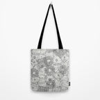 Vintage Paris France Travel Stamp Pattern Tote Bag Gallery Image 2