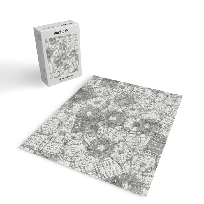 Vintage Paris France Travel Stamp Pattern Jigsaw Puzzle Gallery Image 2
