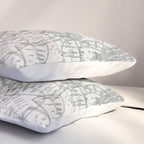 Vintage Paris France Travel Stamp Pattern Pillow Sham Gallery Image 3