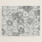Vintage Paris France Travel Stamp Pattern Jigsaw Puzzle Gallery Image 1