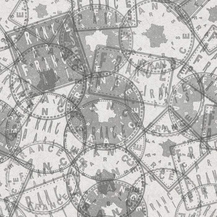 Vintage Paris France Travel Stamp Pattern Coffee Mug Gallery Image 2