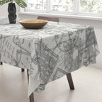 Vintage Paris France Travel Stamp Pattern Tablecloth Gallery Image 3