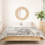 Vintage Paris France Travel Stamp Pattern Duvet Cover Gallery Image 3
