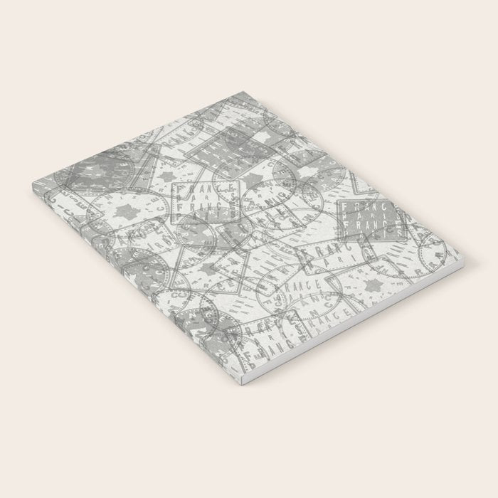 Vintage Paris France Travel Stamp Pattern Notebook Gallery Image 1