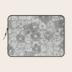 Vintage Paris France Travel Stamp Pattern Laptop Sleeve Gallery Image 1