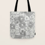 Vintage Paris France Travel Stamp Pattern Tote Bag Gallery Image 1