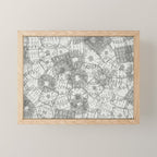 Vintage Paris France Travel Stamp Pattern Mini Art Print Gallery Image 1