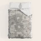 Vintage Paris France Travel Stamp Pattern Duvet Cover Gallery Image 6