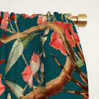 Floral Ocean Eden on Teal Window Curtain Gallery Image 2