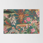Floral Ocean Eden on Teal Rug Gallery Image 2