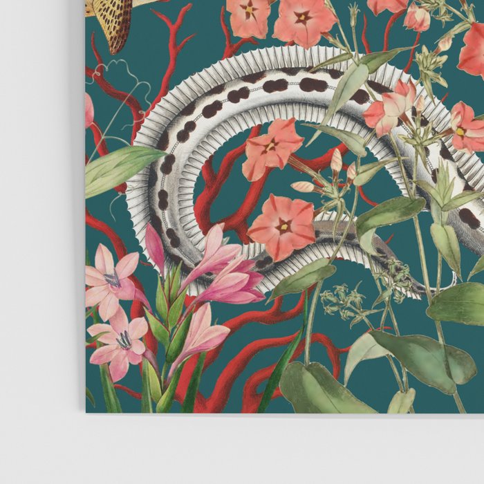Floral Ocean Eden on Teal Poster Gallery Image 3