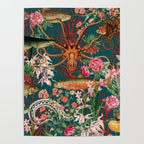 Floral Ocean Eden on Teal Poster Gallery Image 4
