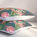 Floral Ocean Eden on Teal Pillow Sham Gallery Image 3