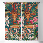 Floral Ocean Eden on Teal Window Curtain Gallery Image 5