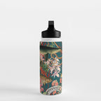 Floral Ocean Eden on Teal Water Bottle Gallery Image 3