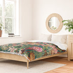 Floral Ocean Eden on Teal Duvet Cover Gallery Image 2