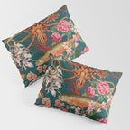 Floral Ocean Eden on Teal Pillow Sham Gallery Image 3