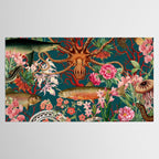 Floral Ocean Eden on Teal Tablecloth Gallery Image 2