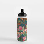 Floral Ocean Eden on Teal Water Bottle Gallery Image 2