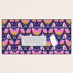 Purple Violet Luna Moths Desk Mat Gallery Image 1