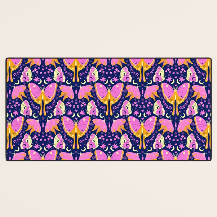 Purple Violet Luna Moths Desk Mat Gallery Image 3