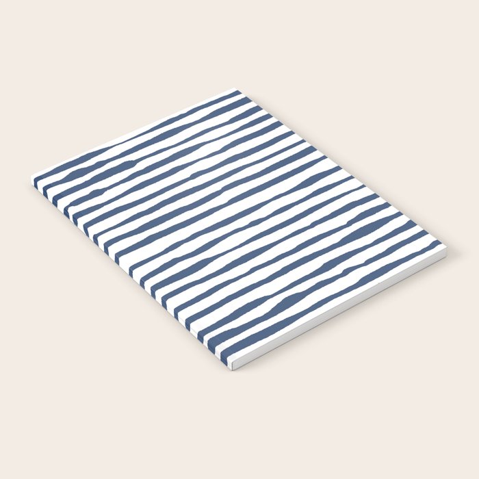 Indigo Blue Watercolor Horizontal Lines  Notebook Gallery Image 1