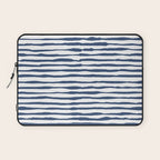 Indigo Blue Watercolor Horizontal Lines  Laptop Sleeve Gallery Image 1