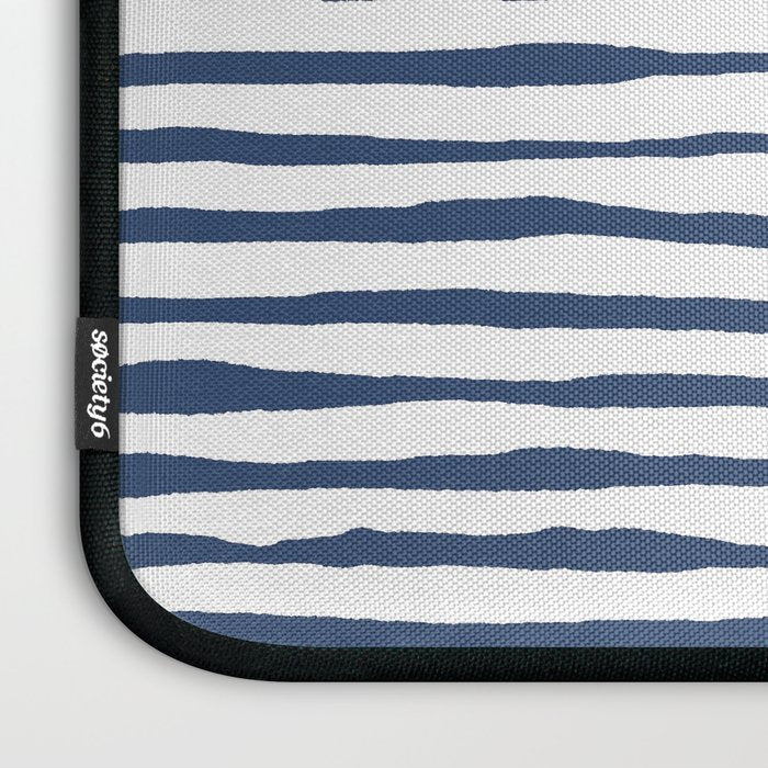 Indigo Blue Watercolor Horizontal Lines  Laptop Sleeve Gallery Image 3