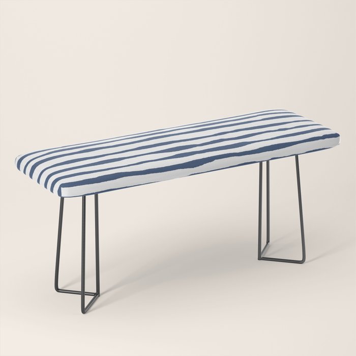 Indigo Blue Watercolor Horizontal Lines  Bench Gallery Image 1