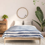 Indigo Blue Watercolor Horizontal Lines  Comforter Gallery Image 3