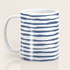 Indigo Blue Watercolor Horizontal Lines  Coffee Mug Gallery Image 3