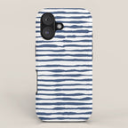 Indigo Blue Watercolor Horizontal Lines  iPhone Case Gallery Image 1