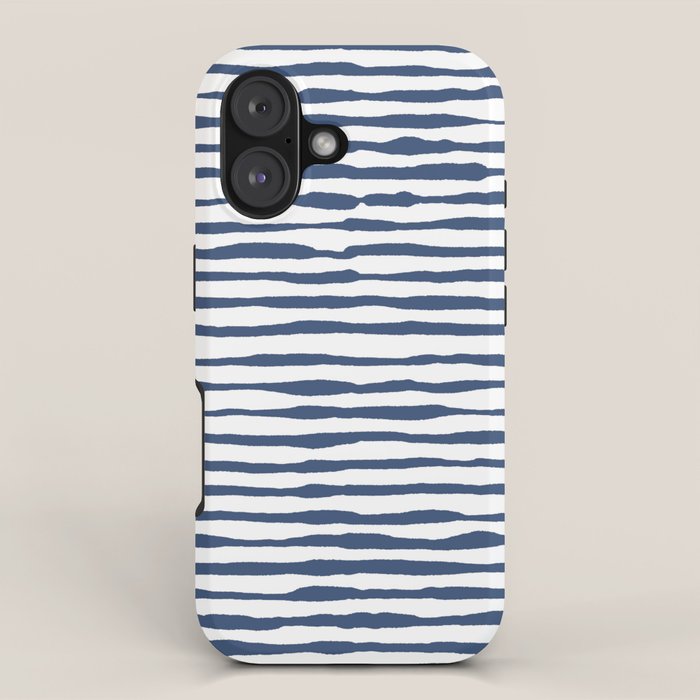 Indigo Blue Watercolor Horizontal Lines  iPhone Case Gallery Image 1