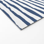 Indigo Blue Watercolor Horizontal Lines  Welcome Mat Gallery Image 2