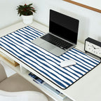 Indigo Blue Watercolor Horizontal Lines  Desk Mat Gallery Image 2