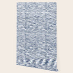 Indigo Blue Watercolor Horizontal Lines  Wallpaper Gallery Image 2