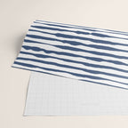 Indigo Blue Watercolor Horizontal Lines  Wrapping Paper Gallery Image 2