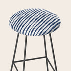 Indigo Blue Watercolor Horizontal Lines  Stool Gallery Image 2