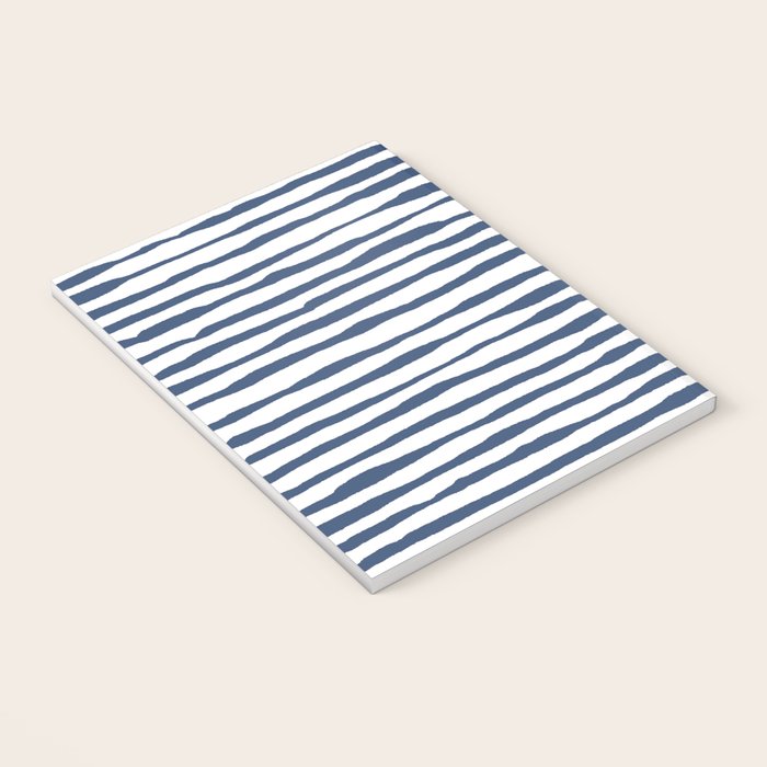 Indigo Blue Watercolor Horizontal Lines  Notebook Gallery Image 3